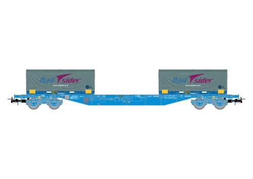Electrotren HE6063 RENFE Containertragwagen MMC3 mit 2x 20 coil Container Railsider Ep.VI